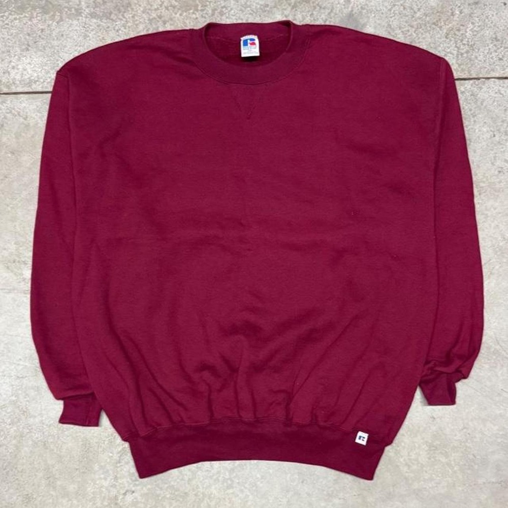 Russell Athletic Vintage 90s Burgundy Red Crewneck Sweatshirt  Sz XXL